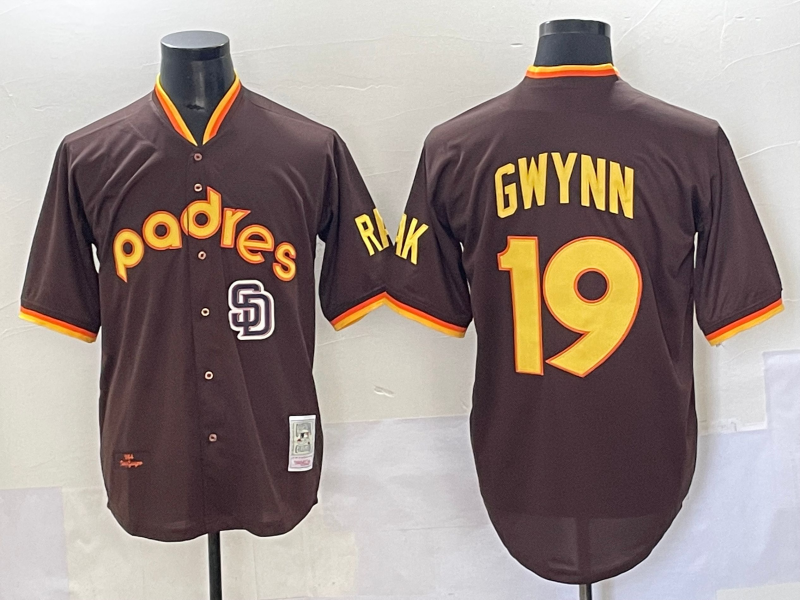 Men San Diego Padres #19 Gwynn brown Nike 2025 MLB Jersey 0032->san diego padres->MLB Jersey